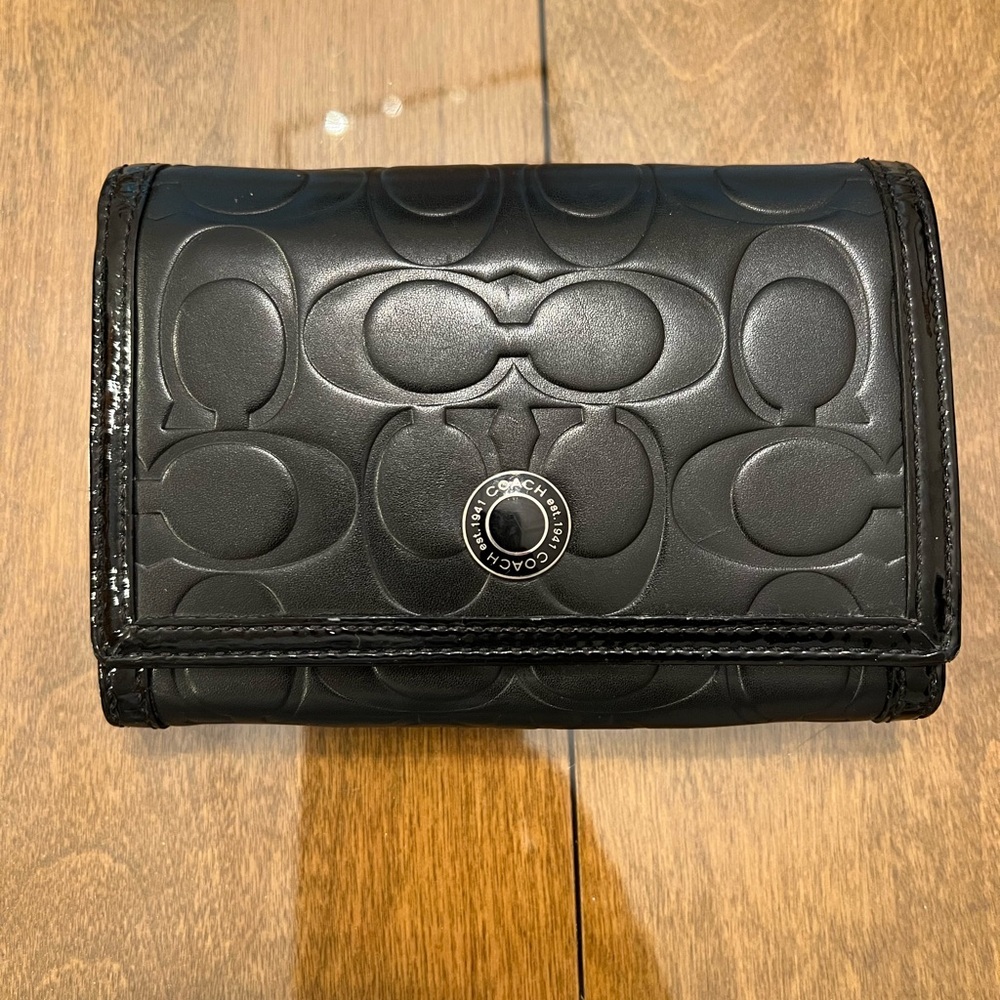 Coach Black Embossed Wallet - Picture 2 of 7